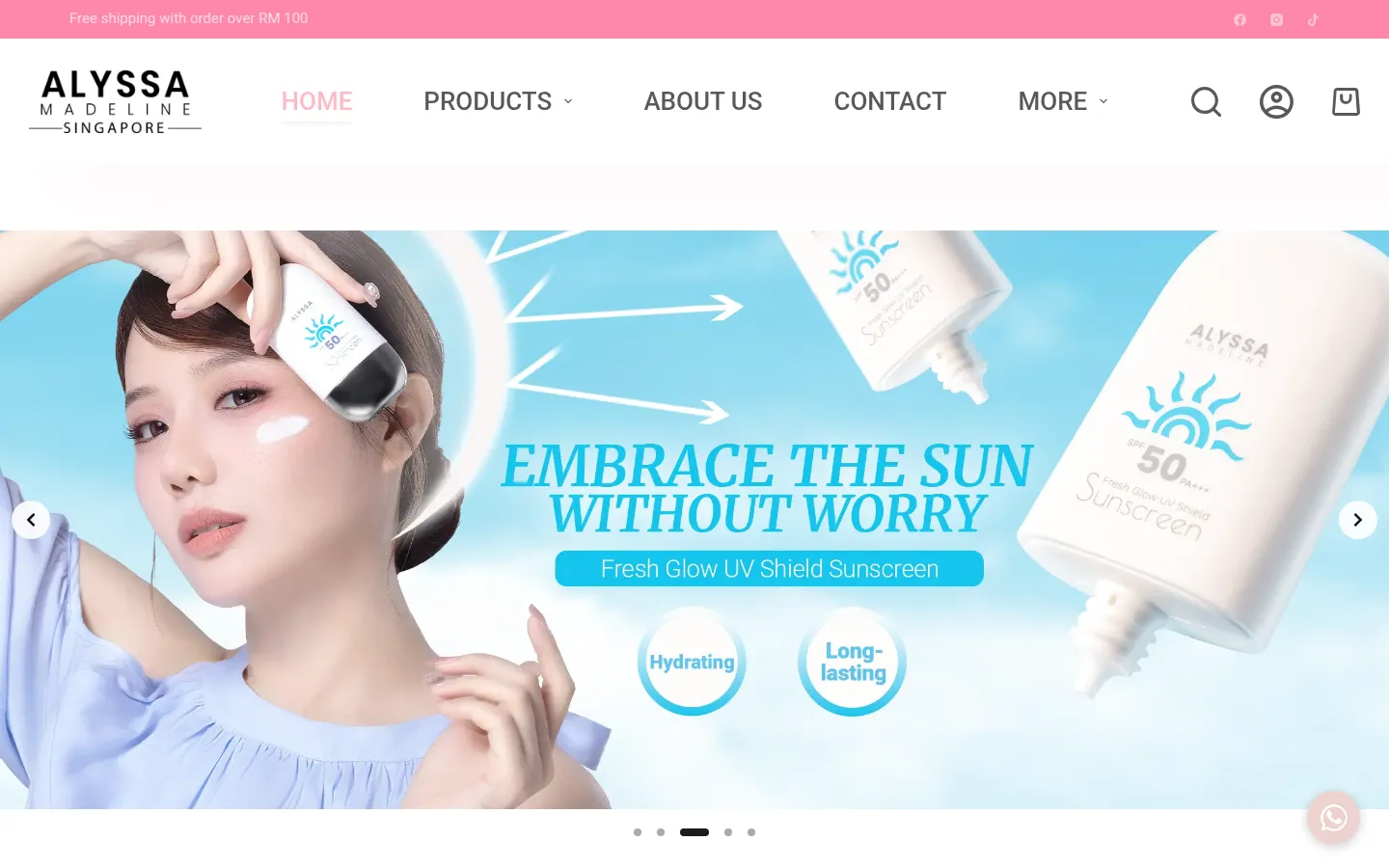 Alyssa Madeline online store homepage — designed and hosted by Total Web Solutions