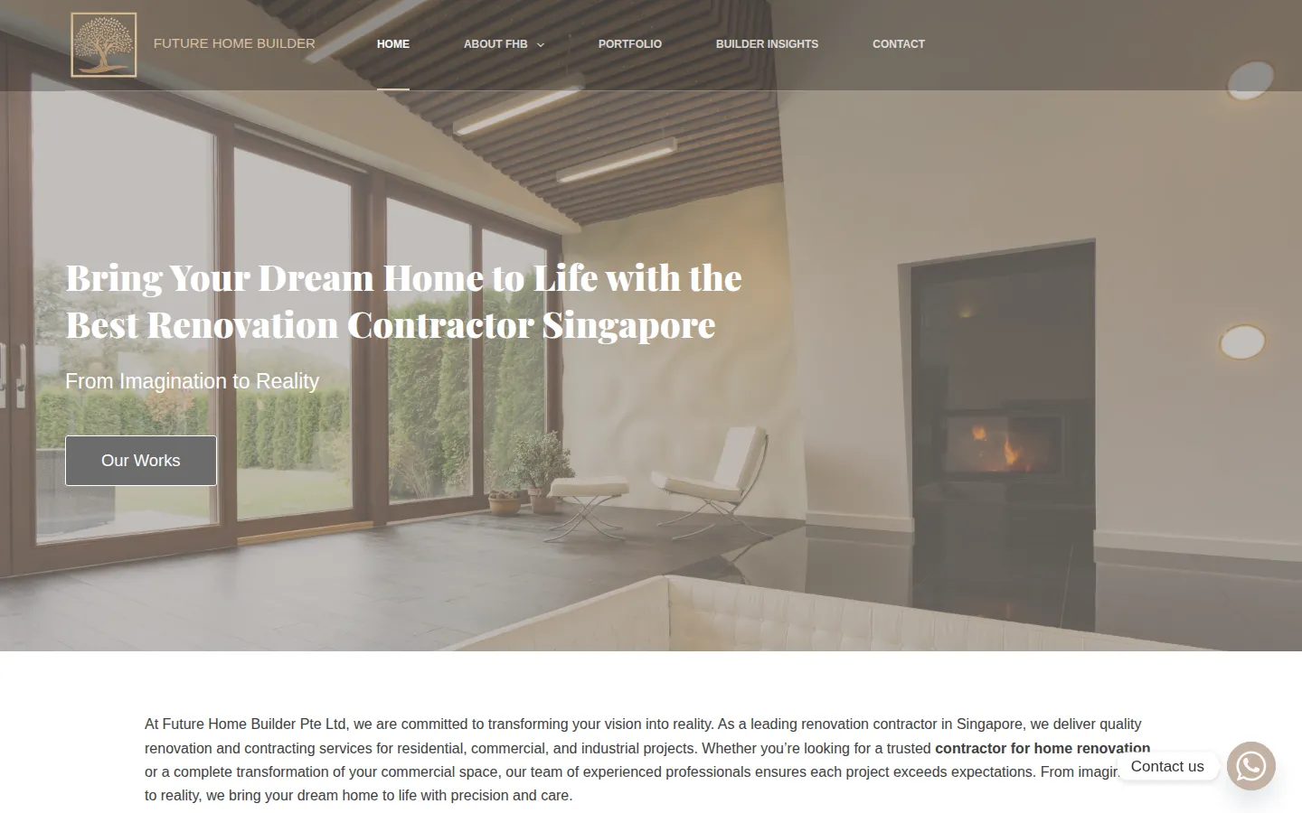 Future Home Builder website homepage — digital support by Total Web Solutions