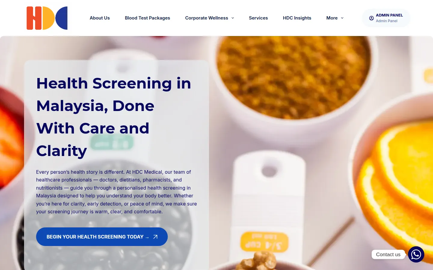 HDC Medical website homepage — designed by Total Web Solutions