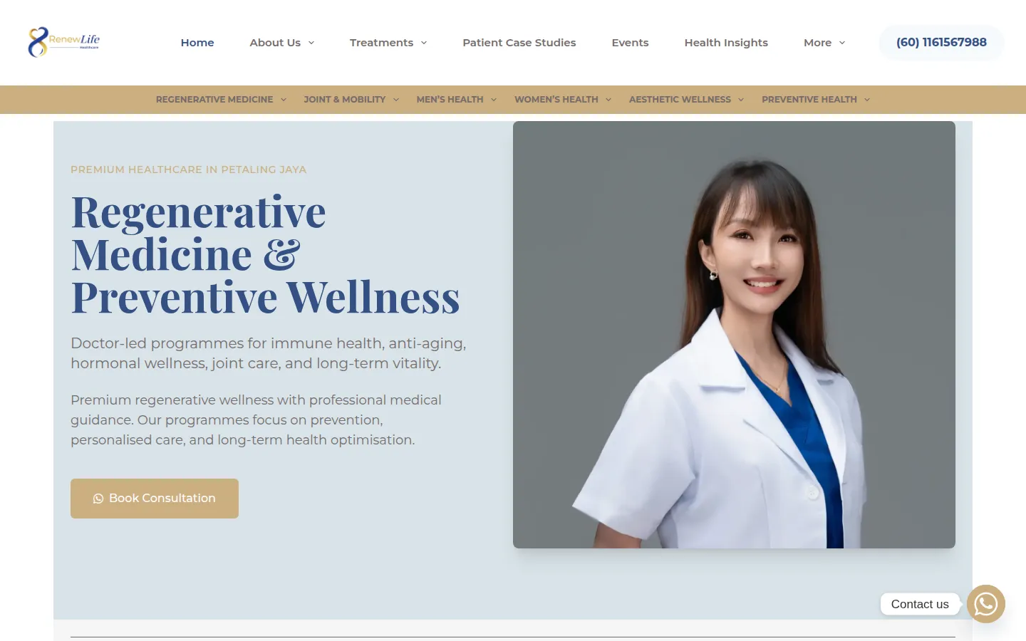 RenewLife Healthcare website homepage — designed by Total Web Solutions
