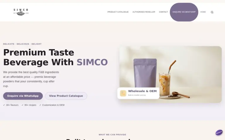 SIMCO by SC Deli website homepage — rebuilt and secured by Total Web Solutions