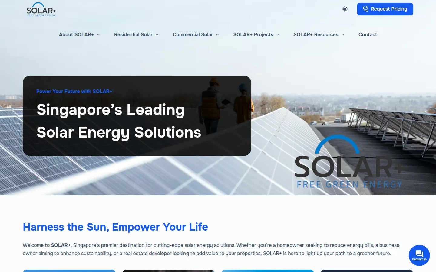 SOLAR+ website homepage — digital support by Total Web Solutions